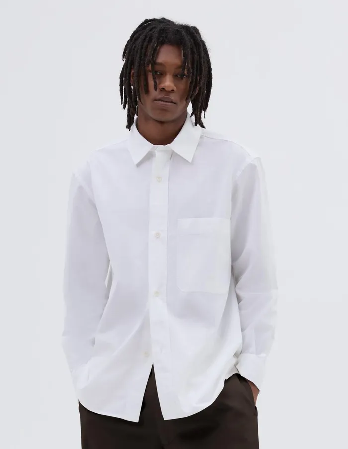 Men Mhl Basic Shirt White Margaret Howell Shirts