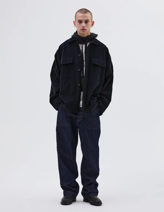 Men Mhl Long Overshirt Black Margaret Howell Shirts