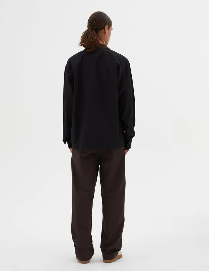 Men Mhl Zip Through Polo Shirt Black Margaret Howell Shirts