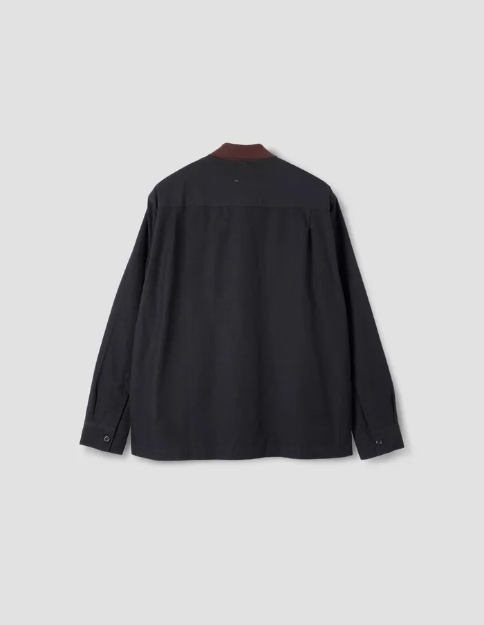 Men Mhl Zip Through Polo Shirt Black Margaret Howell Shirts