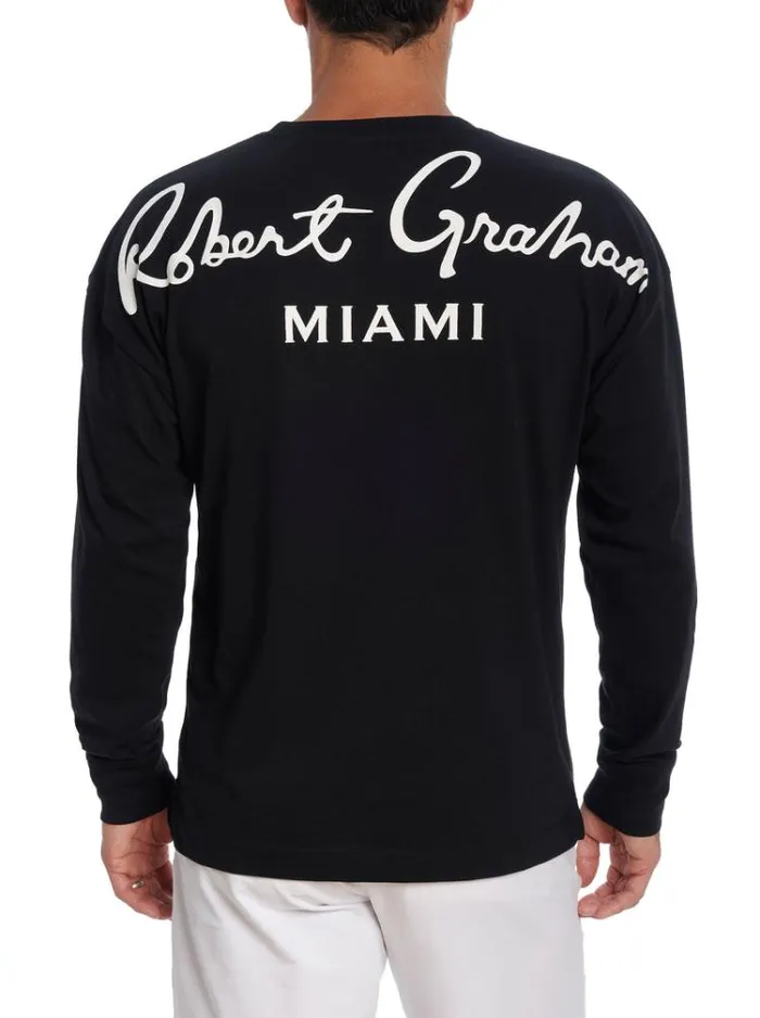 Men MIAMI LONG SLEEVE TSHIRT Black Robert Graham Polos and TShirts