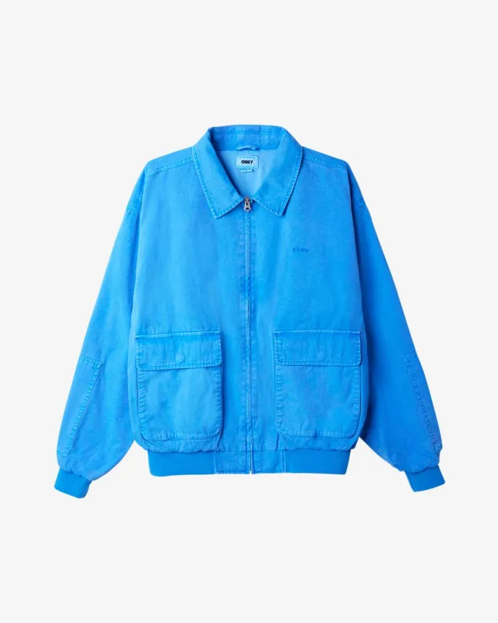 Men MONTREAL BOMBER French Blue OBEY Clothing JACKETS