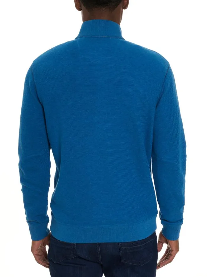 Men MOSER LONG SLEEVE KNIT TOP Blue Robert Graham Sweaters and Knits