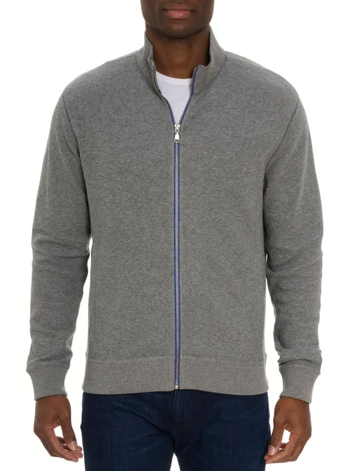 Men MOSER LONG SLEEVE KNIT TOP Blue Robert Graham Sweaters and Knits
