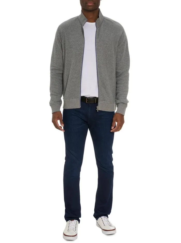 Men MOSER LONG SLEEVE KNIT TOP Blue Robert Graham Sweaters and Knits