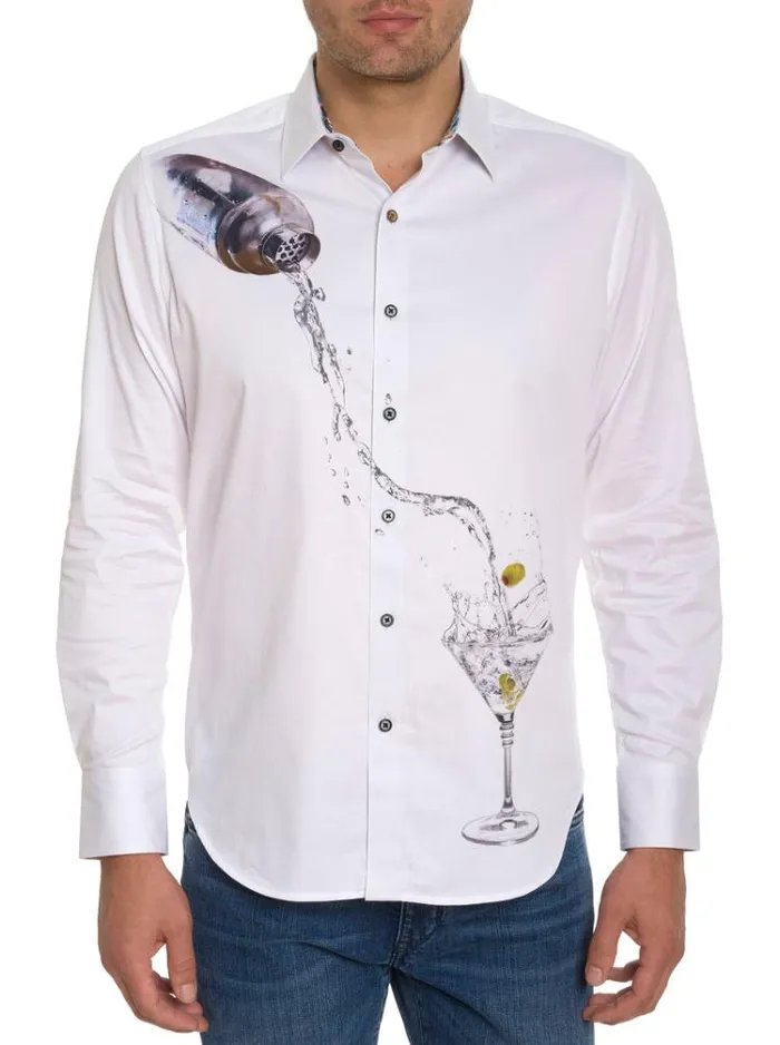 Men MOXY LONG SLEEVE BUTTON DOWN SHIRT White Robert Graham Button Down Shirts