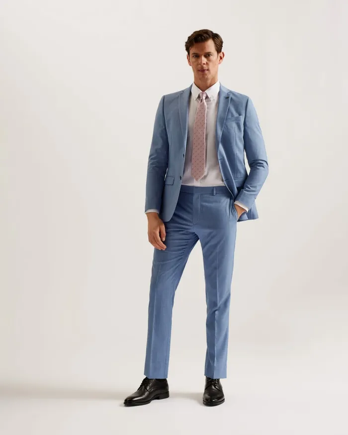 Men ORIONJ 8211 Wool Blend Sharkskin Suit Jacket Blue Ted Baker Suits Men ORIONJ 8211 Wool Blend Sharkskin Suit Jacket Blue Ted Baker Suits