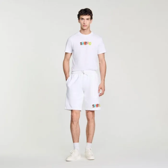 Men Pants and Shorts SANDRO Wild Animals Shorts White