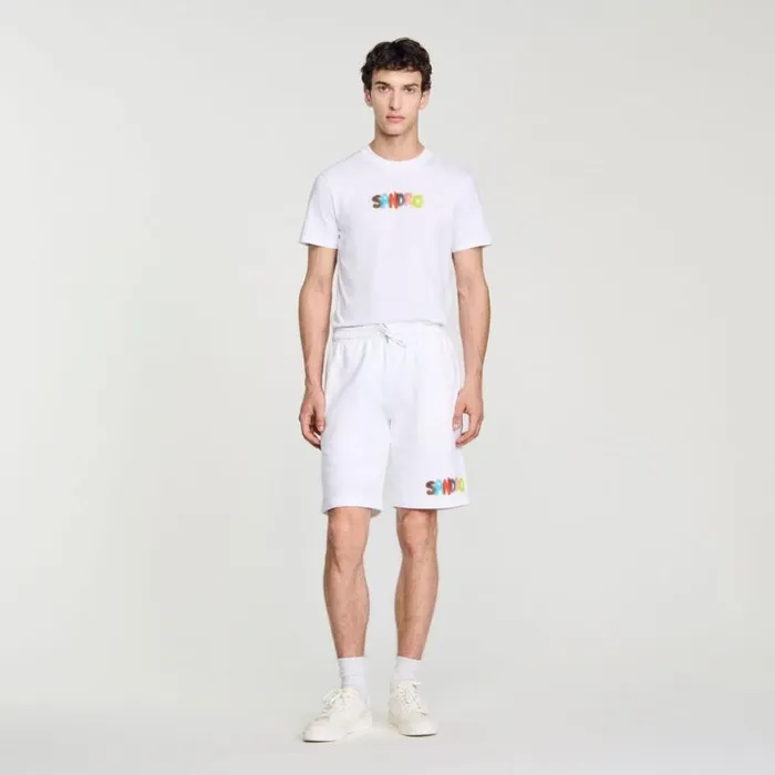 Men Pants and Shorts SANDRO Wild Animals Shorts White