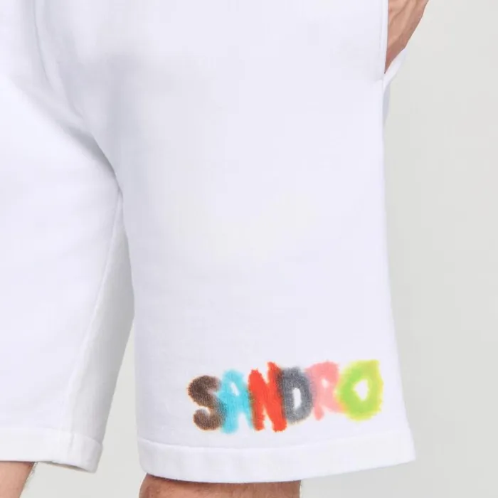 Men Pants and Shorts SANDRO Wild Animals Shorts White