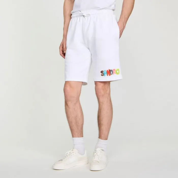 Men Pants and Shorts SANDRO Wild Animals Shorts White