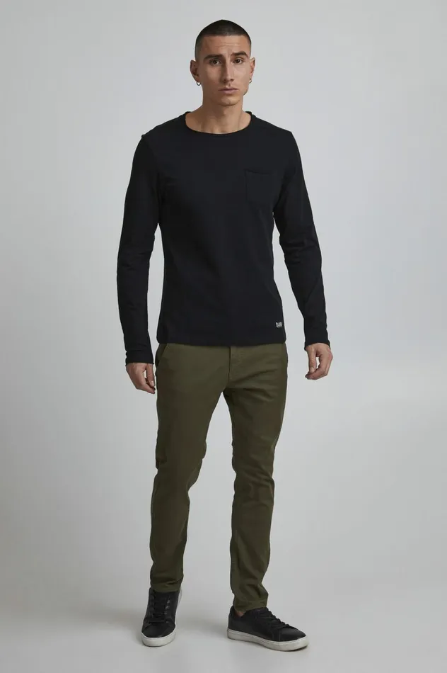 Men Pants Blend Casual Pants Olive Night Green