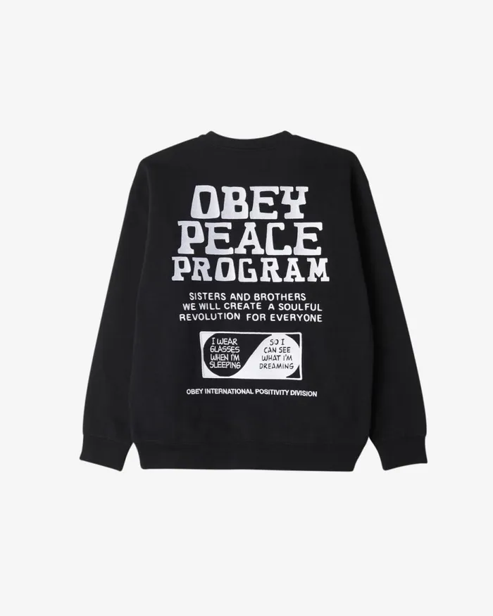 Men PEACE PROGRAM CREWNECK Coronet Blue OBEY Clothing SWEATSHIRTS