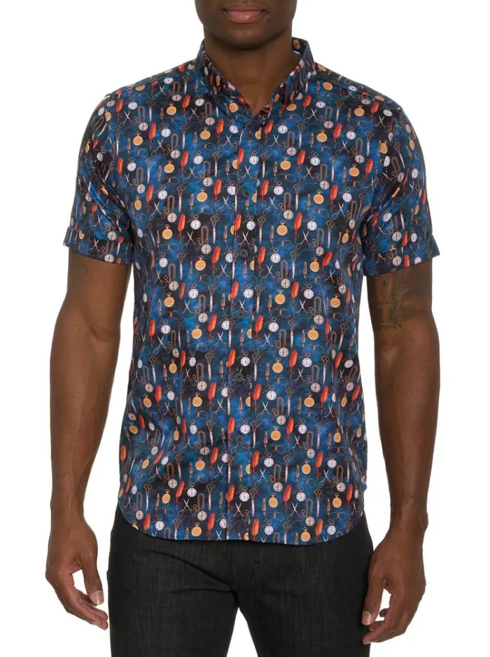 Men POCKETWATCH SHORT SLEEVE BUTTON DOWN SHIRT Multi Robert Graham Button Down Shirts