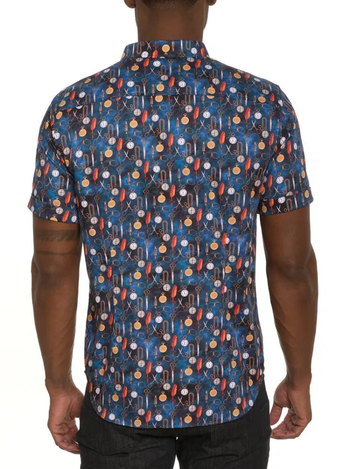 Men POCKETWATCH SHORT SLEEVE BUTTON DOWN SHIRT Multi Robert Graham Button Down Shirts