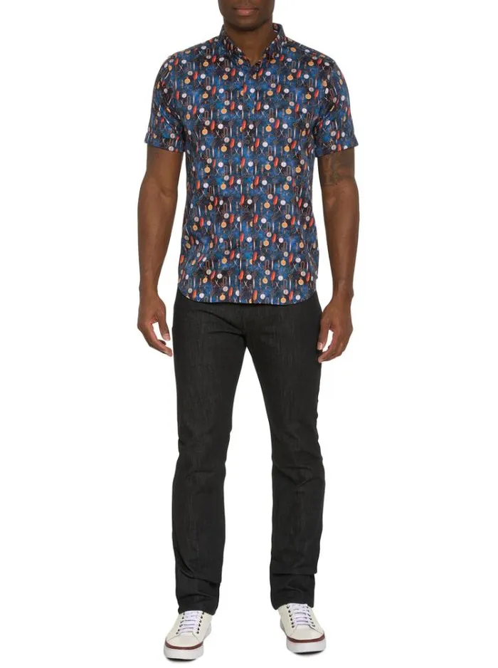 Men POCKETWATCH SHORT SLEEVE BUTTON DOWN SHIRT Multi Robert Graham Button Down Shirts