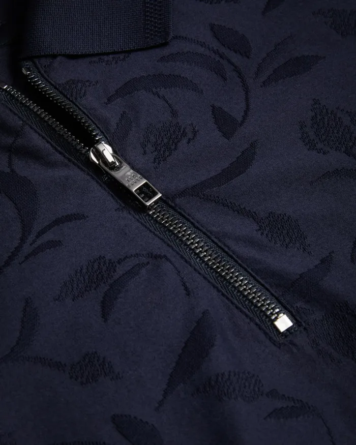 Men POLENN 8211 Tulip Textured Zip Polo Shirt Navy Ted Baker Polo Shirts Men POLENN 8211 Tulip Textured Zip Polo Shirt Navy Ted Baker Polo Shirts