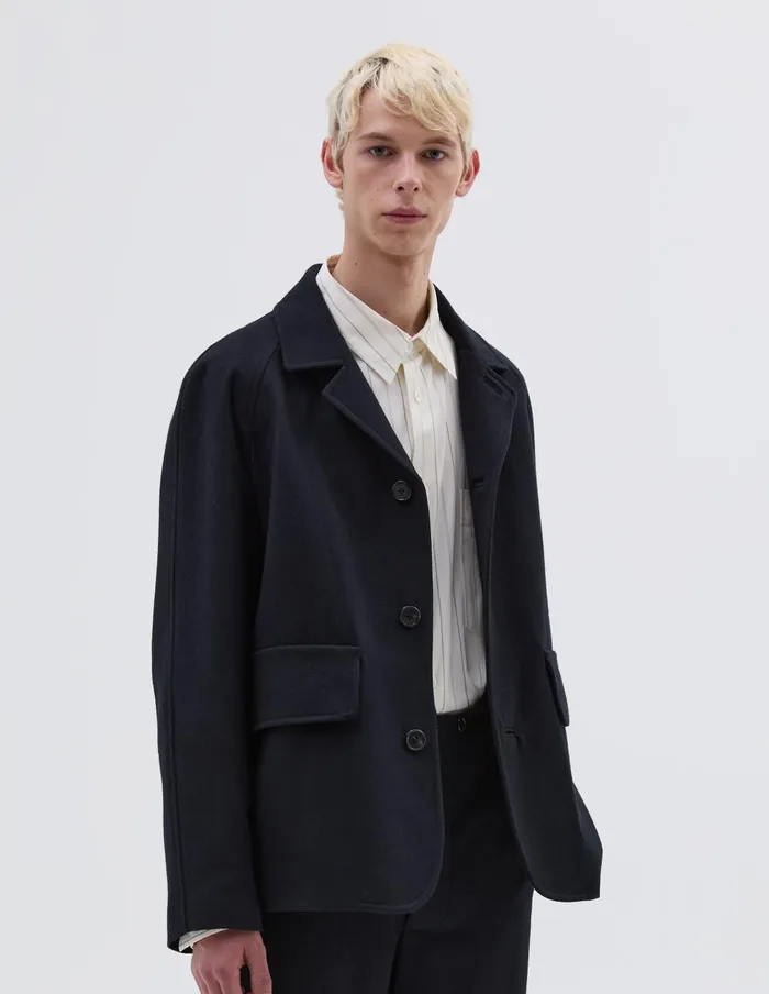 Men Raglan Blazer Ink Margaret Howell Jackets and Coats