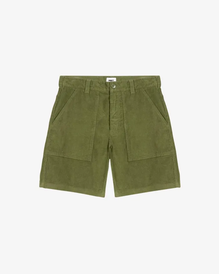 Men REED CORDUROY UTILITY SHORT Light Army OBEY Clothing BOTTOMS