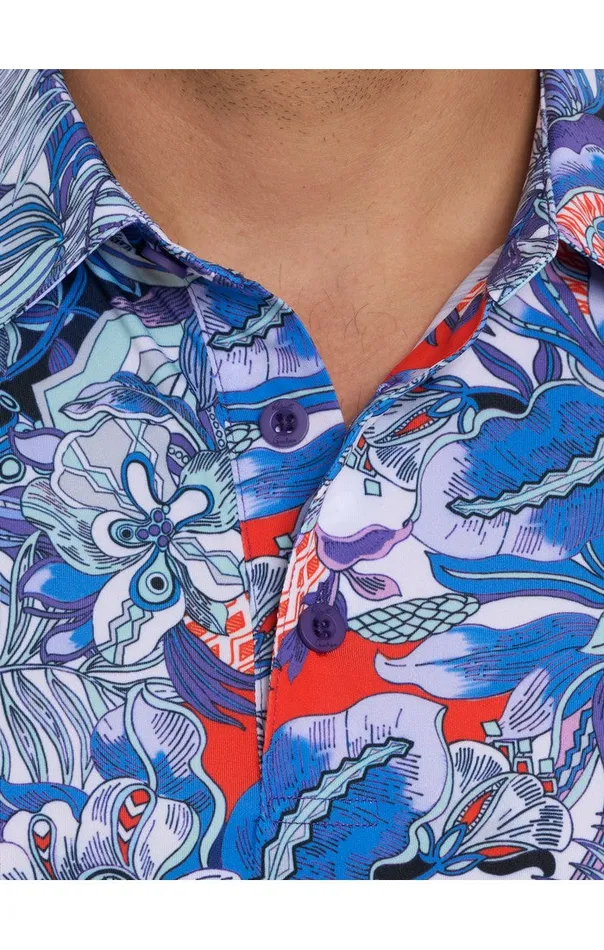 Men ROXBERRY PERFORMANCE POLO Purple Robert Graham Polos and TShirts