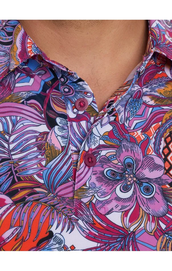 Men ROXBERRY PERFORMANCE POLO Purple Robert Graham Polos and TShirts