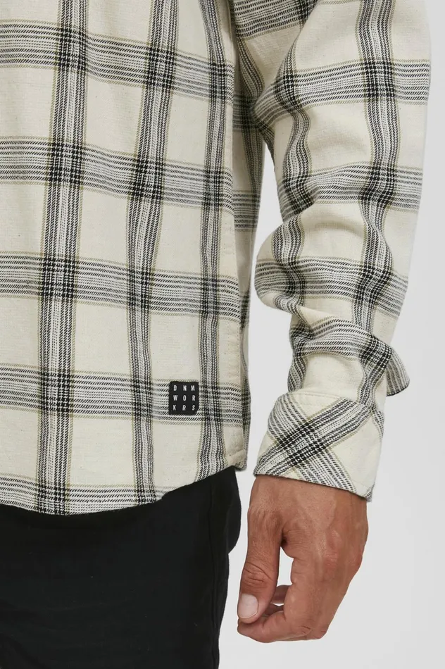 Men Shirts Blend Long Sleeved Shirt Oyster Gray