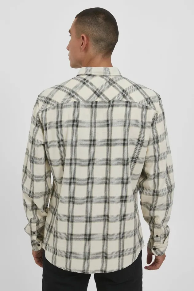 Men Shirts Blend Long Sleeved Shirt Oyster Gray