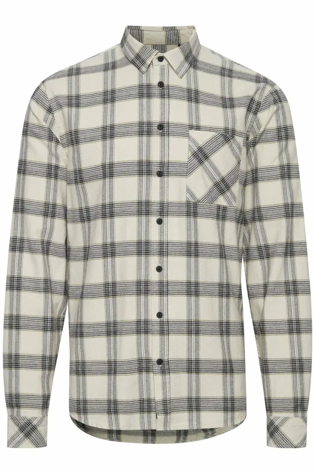 Men Shirts Blend Long Sleeved Shirt Oyster Gray