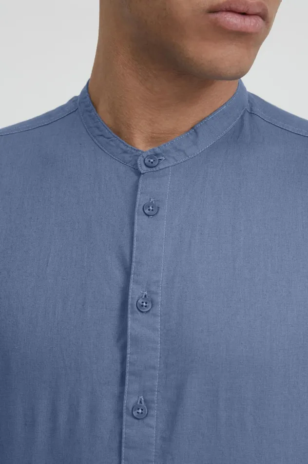 Men Shirts Blend Shirt With Short Sleev Moonlight Blue