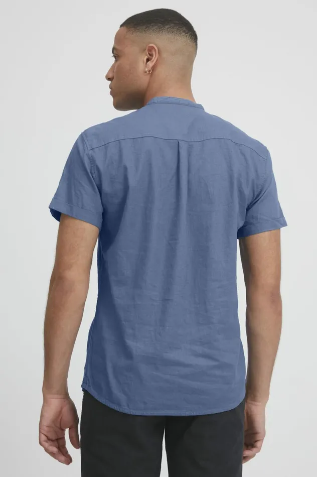 Men Shirts Blend Shirt With Short Sleev Moonlight Blue