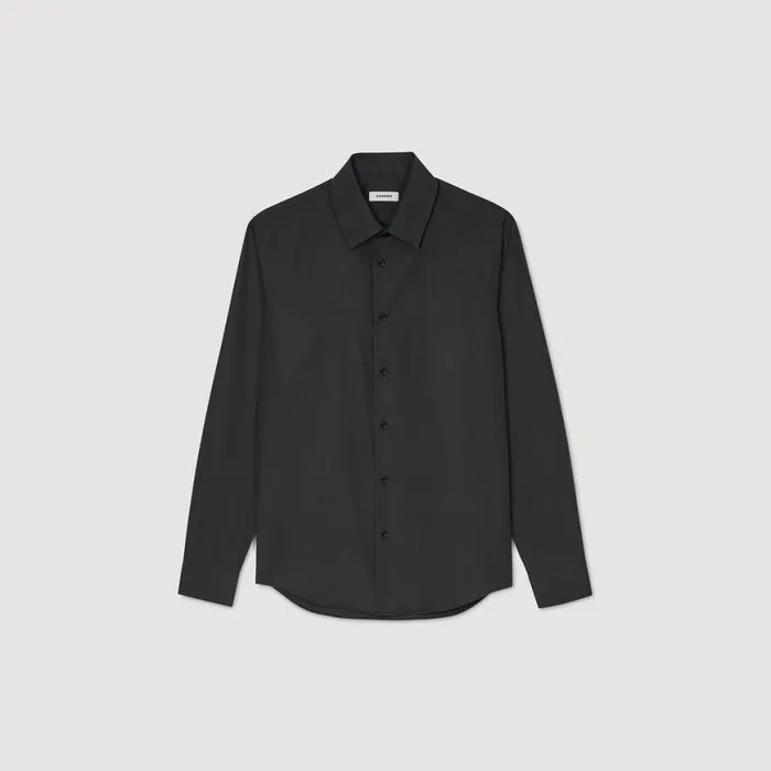 Men Shirts SANDRO Longsleeved Shirt Charcoal Grey