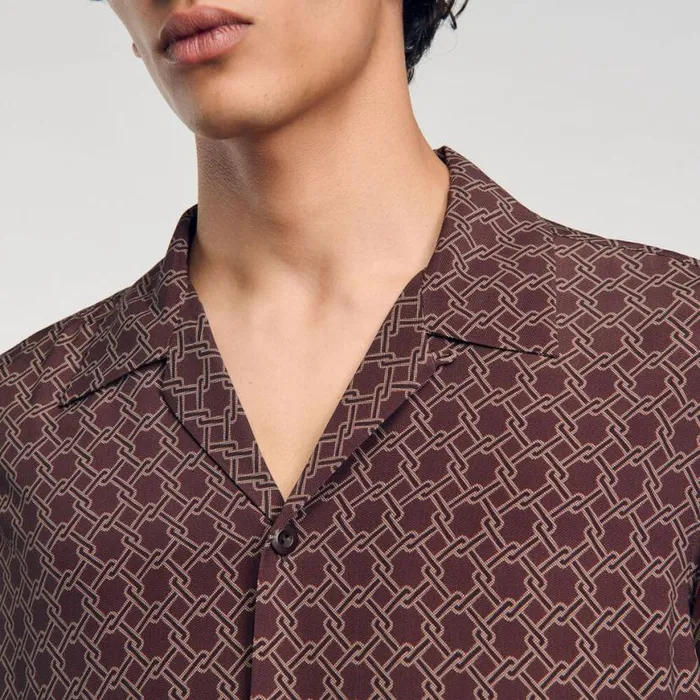 Men Shirts SANDRO Loosefit Shirt Brown