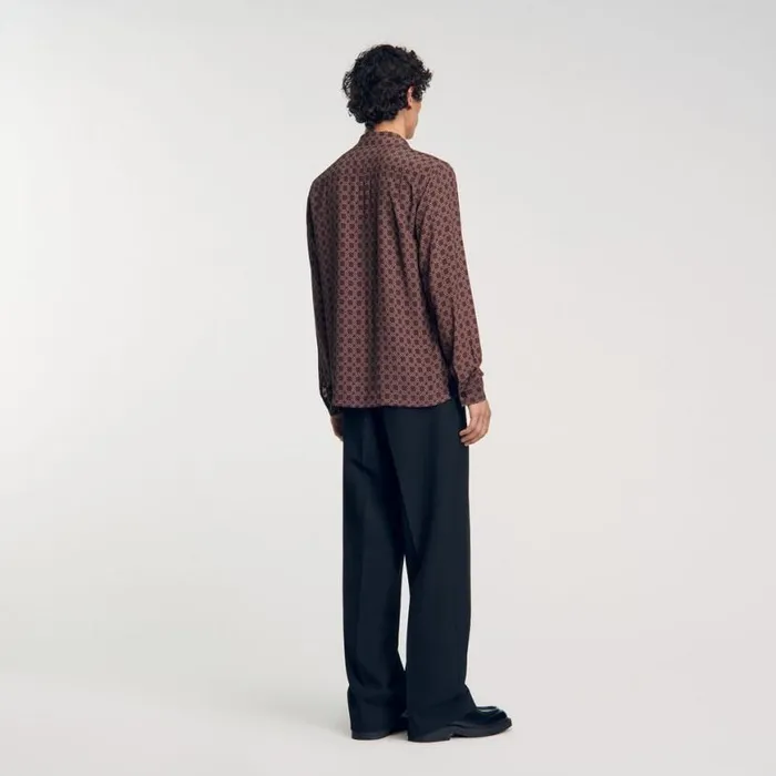 Men Shirts SANDRO Loosefit Shirt Brown