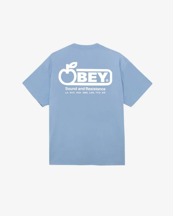Men SOUND and RESISTANCE HEAVYWEIGHT TSHIRT Hydrangea OBEY Clothing TSHIRTS