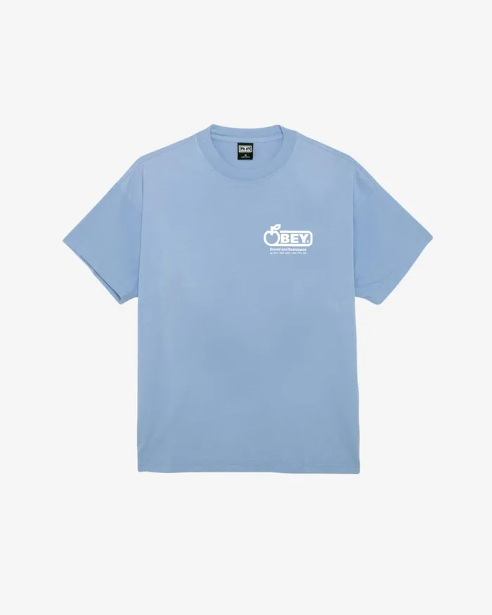 Men SOUND and RESISTANCE HEAVYWEIGHT TSHIRT Hydrangea OBEY Clothing TSHIRTS