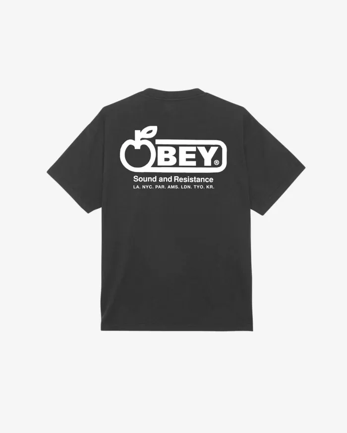 Men SOUND and RESISTANCE HEAVYWEIGHT TSHIRT Hydrangea OBEY Clothing TSHIRTS