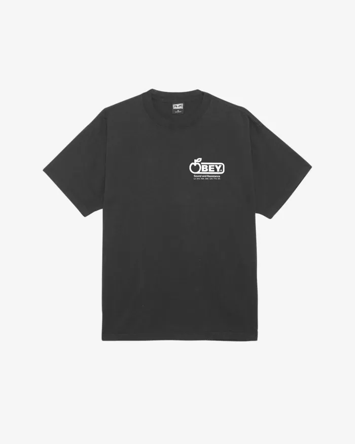 Men SOUND and RESISTANCE HEAVYWEIGHT TSHIRT Hydrangea OBEY Clothing TSHIRTS