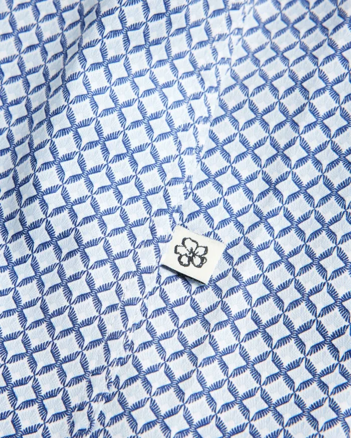 Men STRISHO 8211 Short Sleeve Geometric Print Shirt Dark Blue Ted Baker Shirts Men STRISHO 8211 Short Sleeve Geometric Print Shirt Dark Blue Ted Baker Shirts