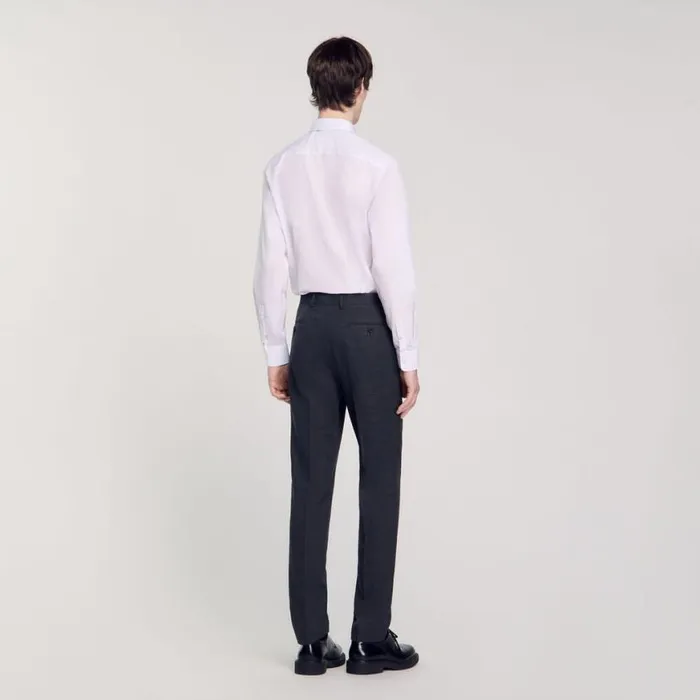 Men Suits and Blazers SANDRO Wool Suit Pants Mocked Grey