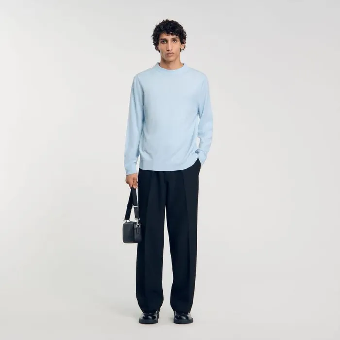 Men Sweaters and Cardigans SANDRO Cashmere Sweater Baby Blue