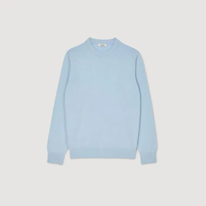 Men Sweaters and Cardigans SANDRO Cashmere Sweater Baby Blue Men Sweaters and Cardigans SANDRO Cashmere Sweater Baby Blue