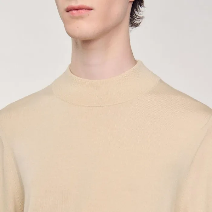 Men Sweaters and Cardigans SANDRO Funnel Neck Sweater Cream