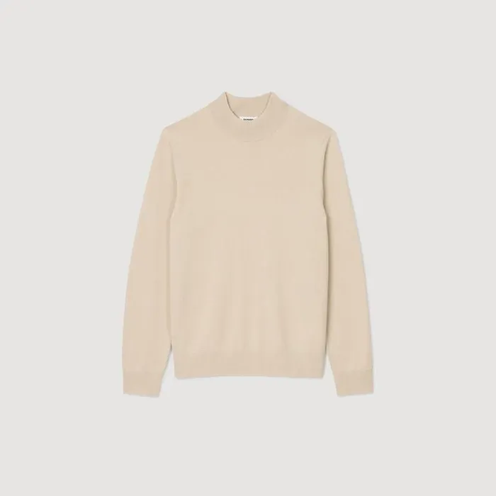 Men Sweaters and Cardigans SANDRO Funnel Neck Sweater Cream