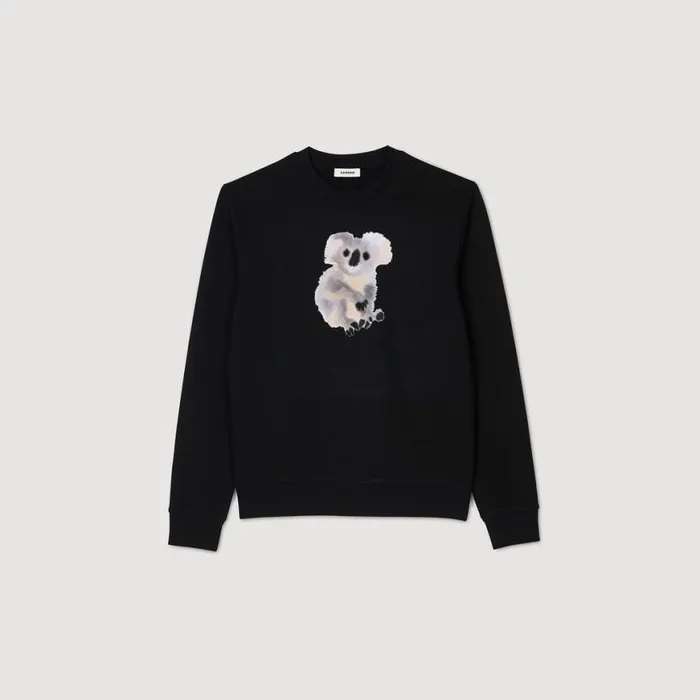 Men Sweatshirts and Hoodies SANDRO Wild Animals Sweatshirt Black