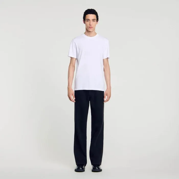 Men Tshirts and Polos SANDRO Cotton Tshirt White Men Tshirts and Polos SANDRO Cotton Tshirt White