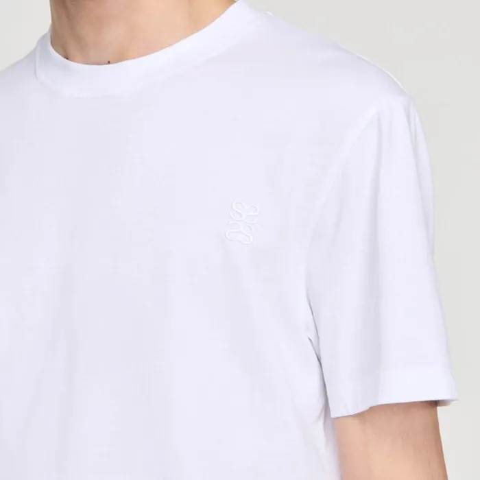 Men Tshirts and Polos SANDRO Cotton Tshirt White Men Tshirts and Polos SANDRO Cotton Tshirt White