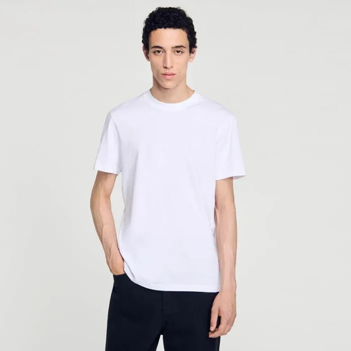 Men Tshirts and Polos SANDRO Cotton Tshirt White Men Tshirts and Polos SANDRO Cotton Tshirt White