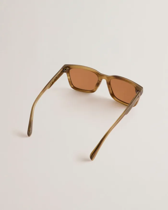 Men TOMMIIE 8211 Gradient Square Frame Thick Sunglasses Khaki Ted Baker Sunglasses