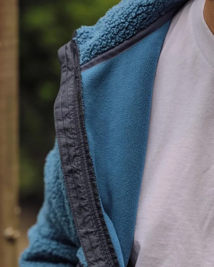 Men Tops Passenger Born Explorer Recycled PolarLined Sherpa Fleece Blue Steel Blue Steel