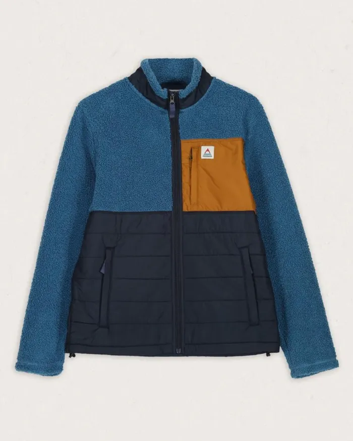 Men Tops Passenger Born Explorer Recycled PolarLined Sherpa Fleece Blue Steel Blue Steel